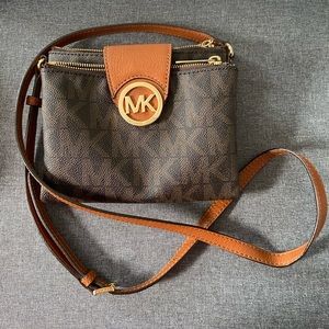 Micheal Kors Tan/Brown Mini Crossbody Bag